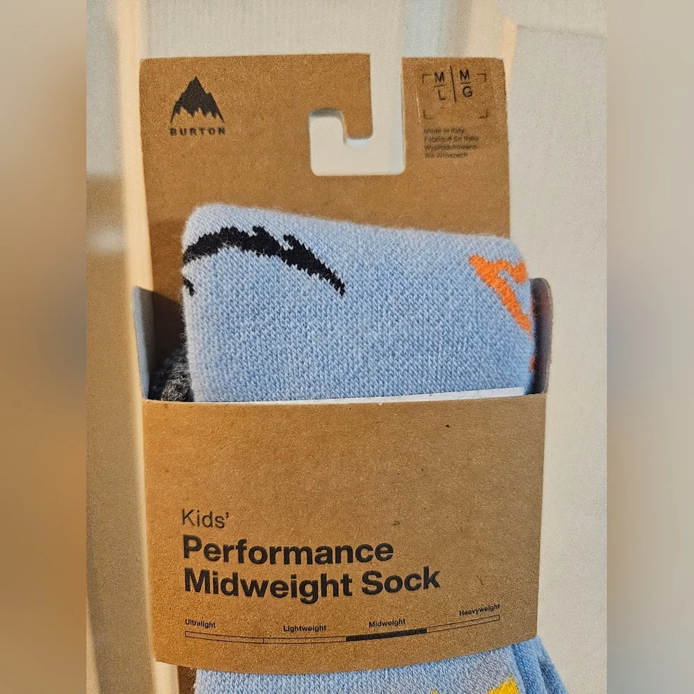 Burton Kids' Performance Midweight Socks: Blue: New With Tags: Size M/L